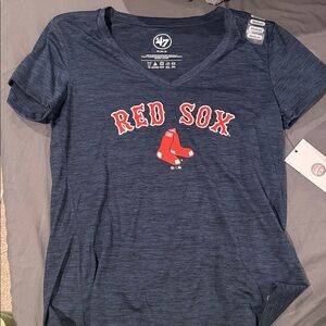 47 Women's Navy Blue Red Sox Short Sleeve Tee